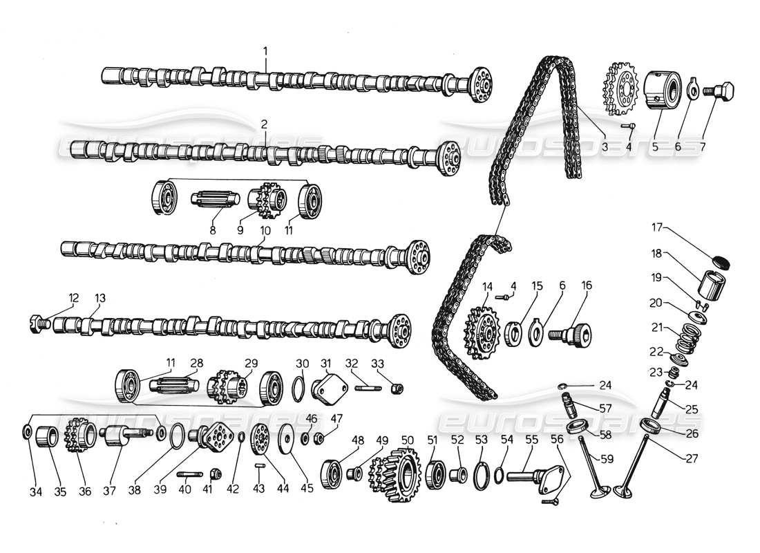 un diagramma delle parti dal catalogo delle parti lamborghini countach 5000 qvi (1989)