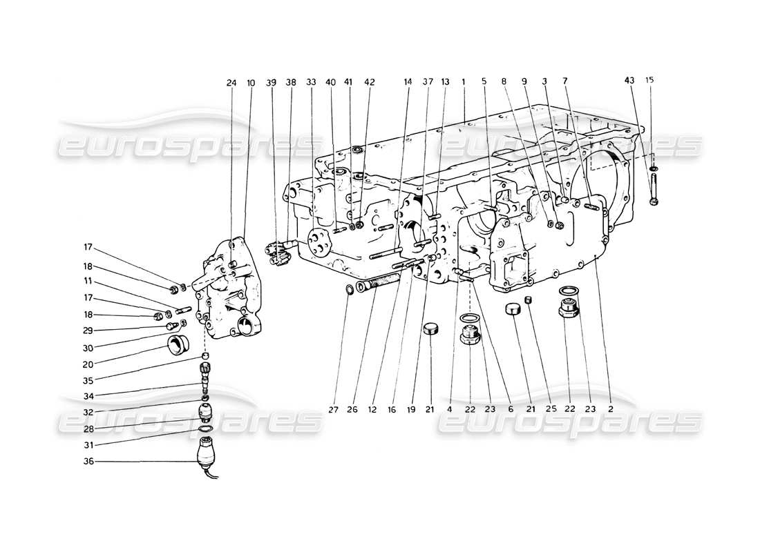 uno schema delle parti dal catalogo delle parti BB Ferrari 512