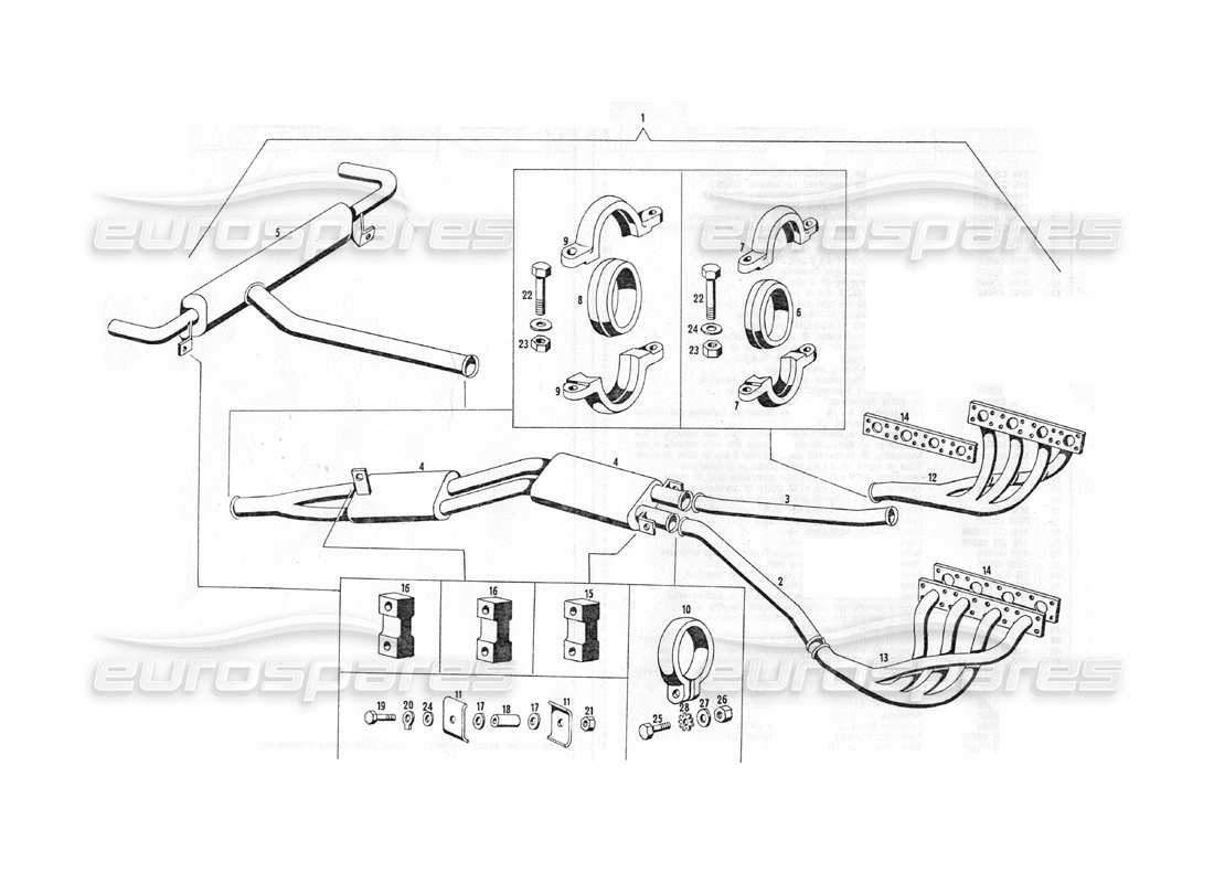 un diagramma delle parti dal catalogo delle parti maserati indy