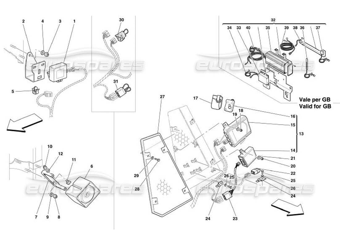 un diagramma delle parti dal catalogo delle parti ferrari 575