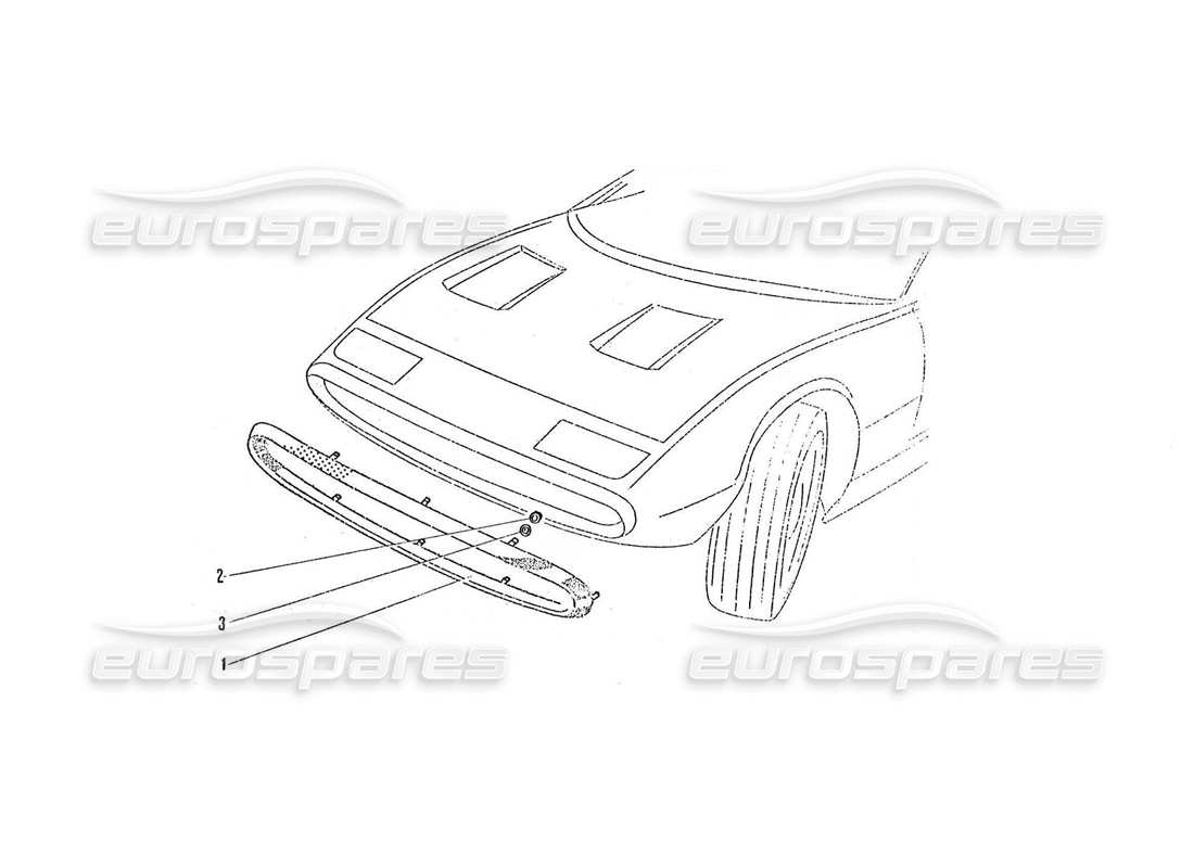 uno schema delle parti dal catalogo delle parti Ferrari 365 GTC4 (Carrozzerie).