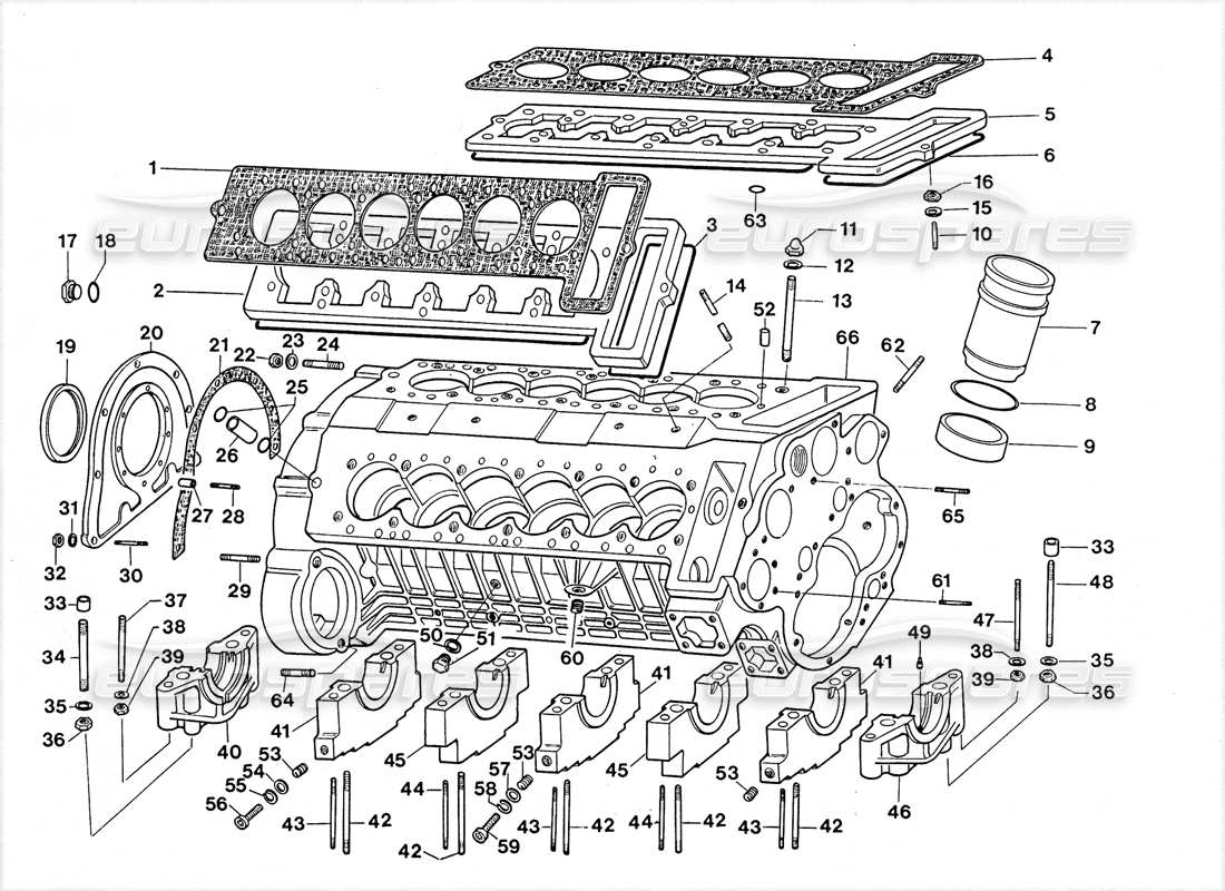 un diagramma delle parti dal catalogo delle parti lamborghini lm002 (1988)