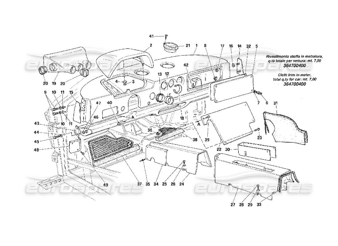 diagramma della parte contenente il codice parte 13276617