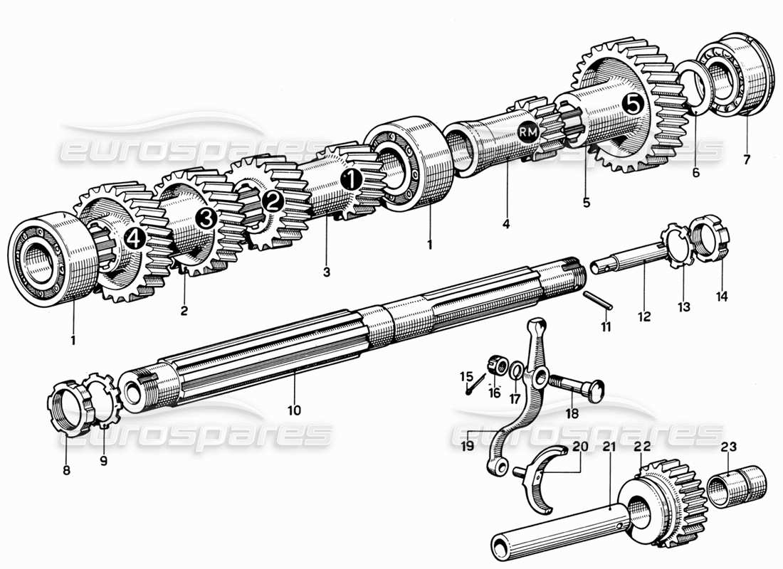 un diagramma delle parti dal catalogo delle parti ferrari 365 gt 2+2 (mechanical)
