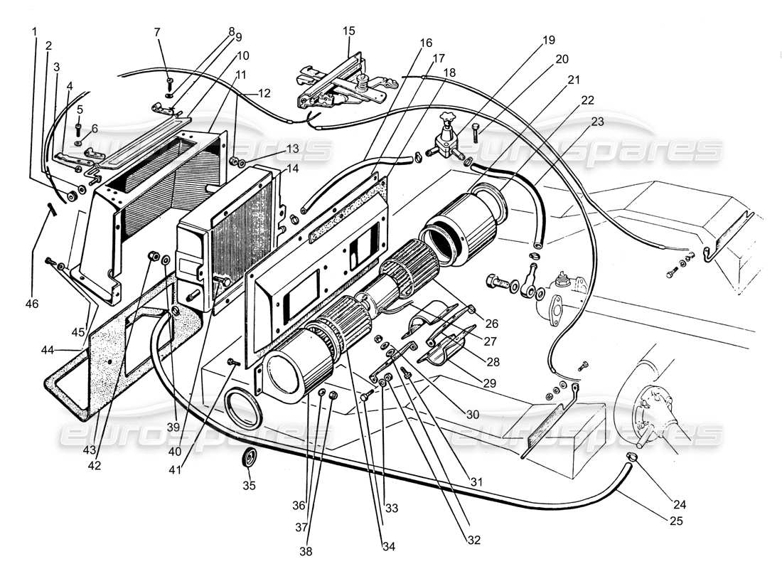 un diagramma delle parti dal catalogo delle parti lamborghini espada