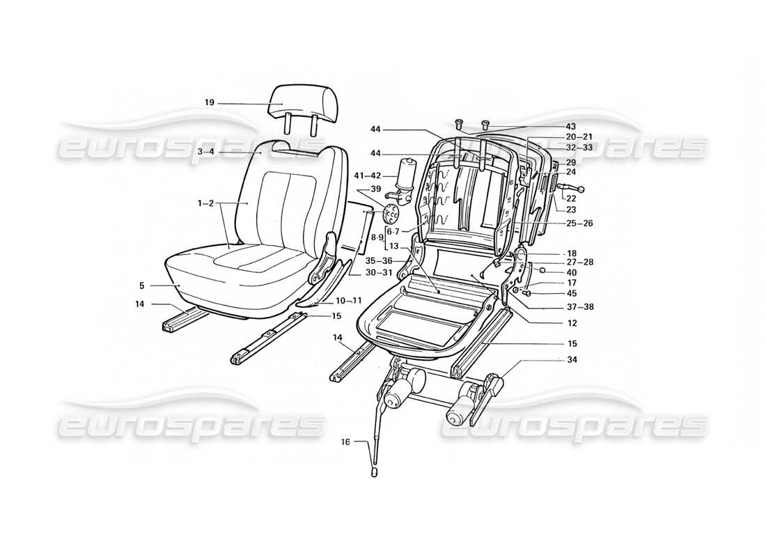 un diagramma delle parti dal catalogo delle parti ferrari 412 (coachwork)