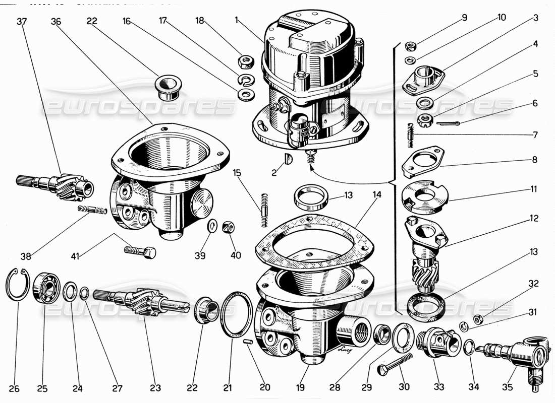 un diagramma delle parti dal catalogo delle parti ferrari 330 gt 2+2