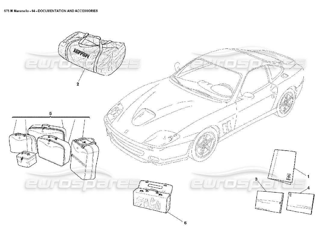 un diagramma delle parti dal catalogo delle parti ferrari 575m maranello