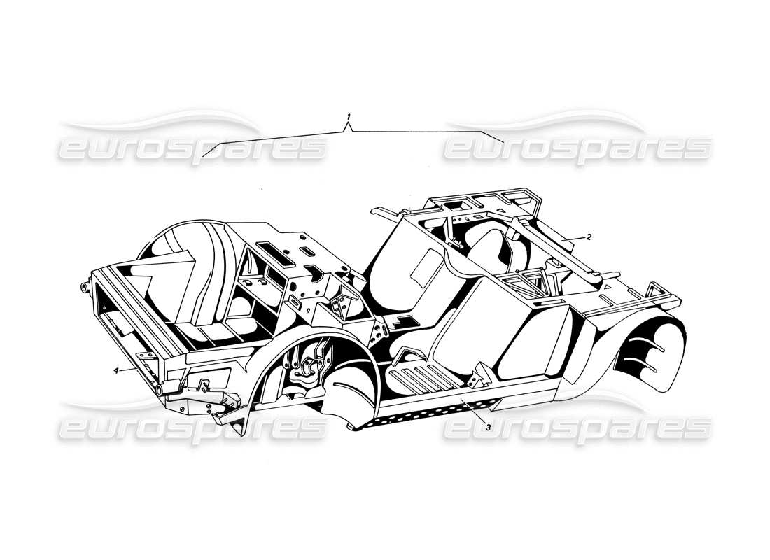 un diagramma delle parti dal catalogo delle parti maserati bora (usa variants)