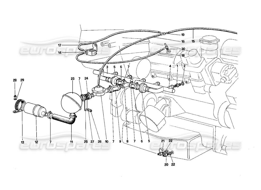 un diagramma delle parti dal catalogo delle parti ferrari 412 (mechanical)