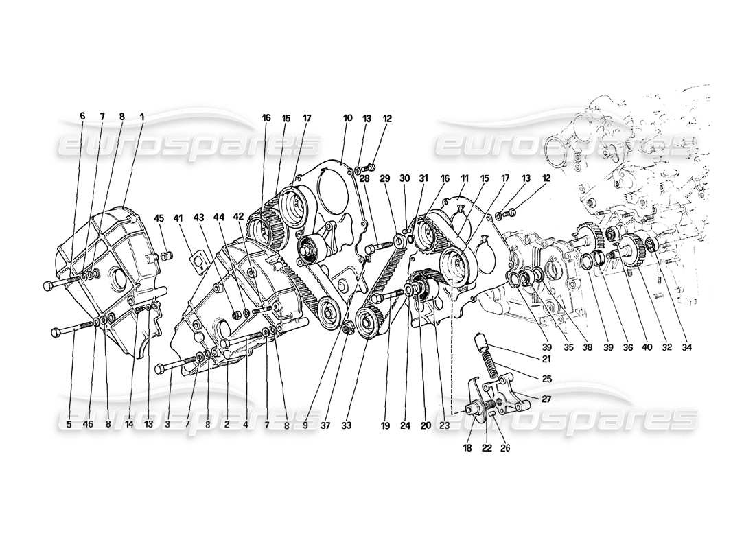 un diagramma delle parti dal catalogo delle parti ferrari 288