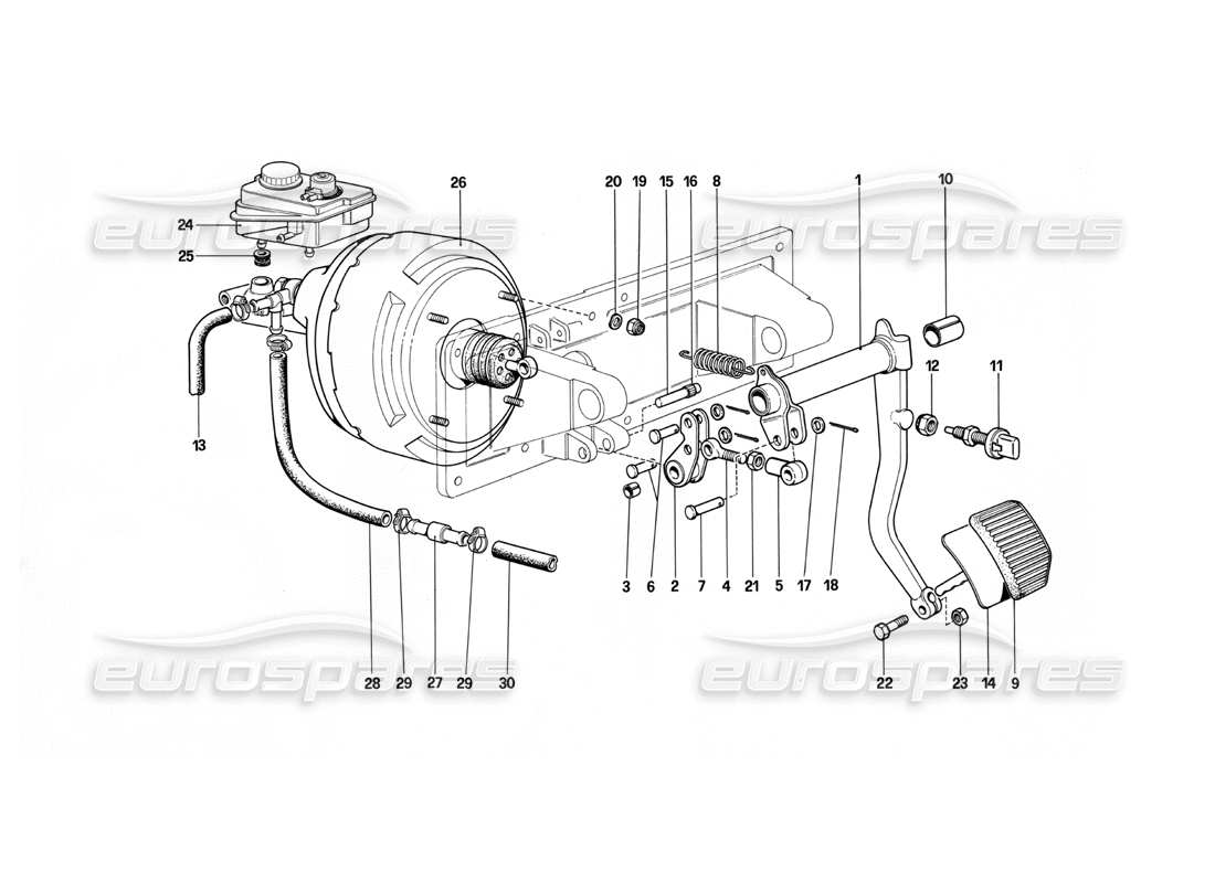 ferrari 412 (mechanical) controllo idraulico dei freni - 412 m. lhd diagramma delle parti