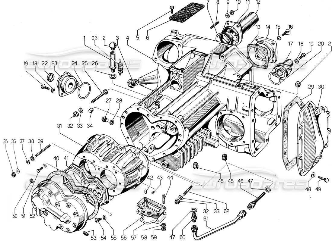 lamborghini urraco p300 cambio (getti) diagramma delle parti