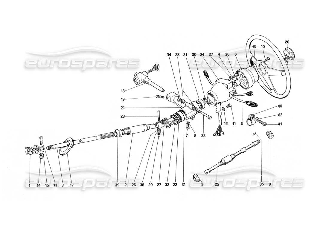 ferrari 400 gt (mechanical) comandi dello sterzo diagramma delle parti