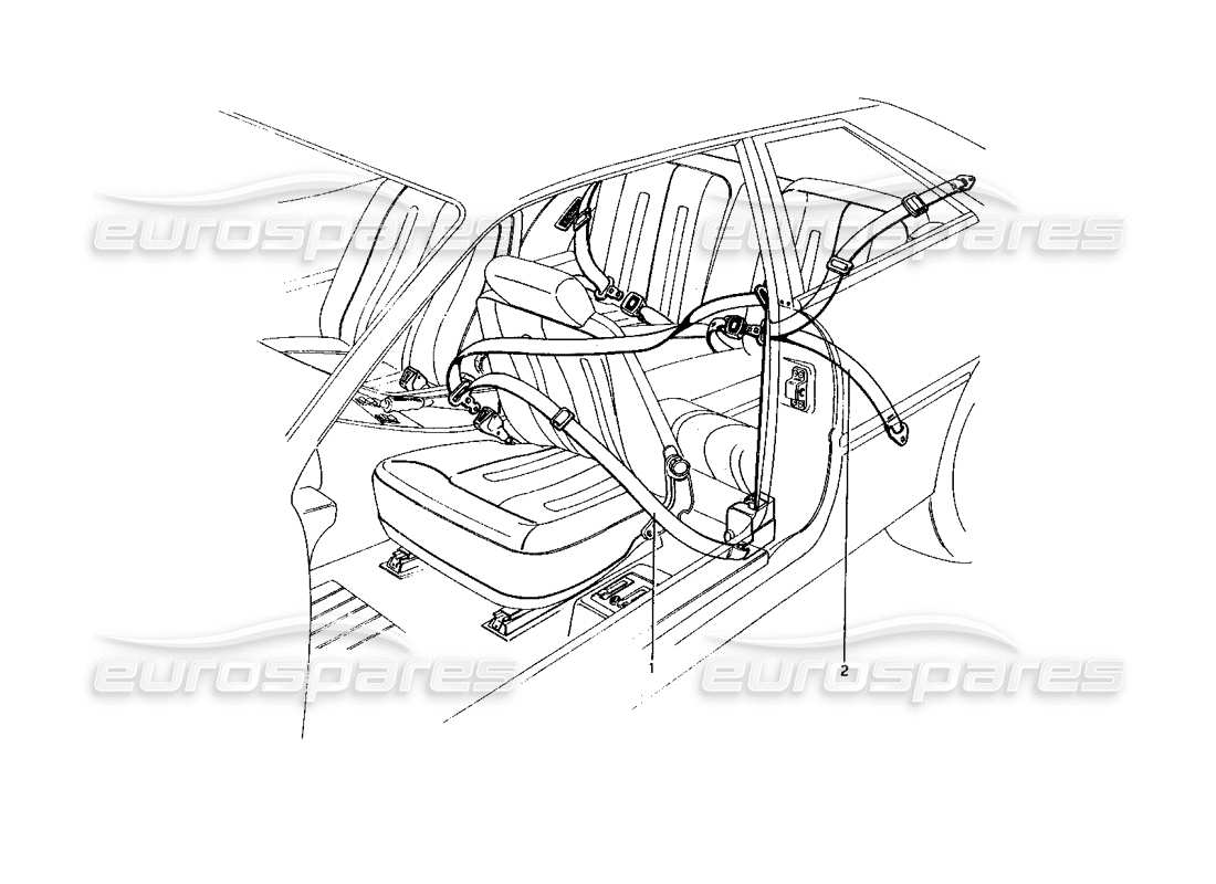 ferrari 400 gt (mechanical) cinture di sicurezza diagramma delle parti