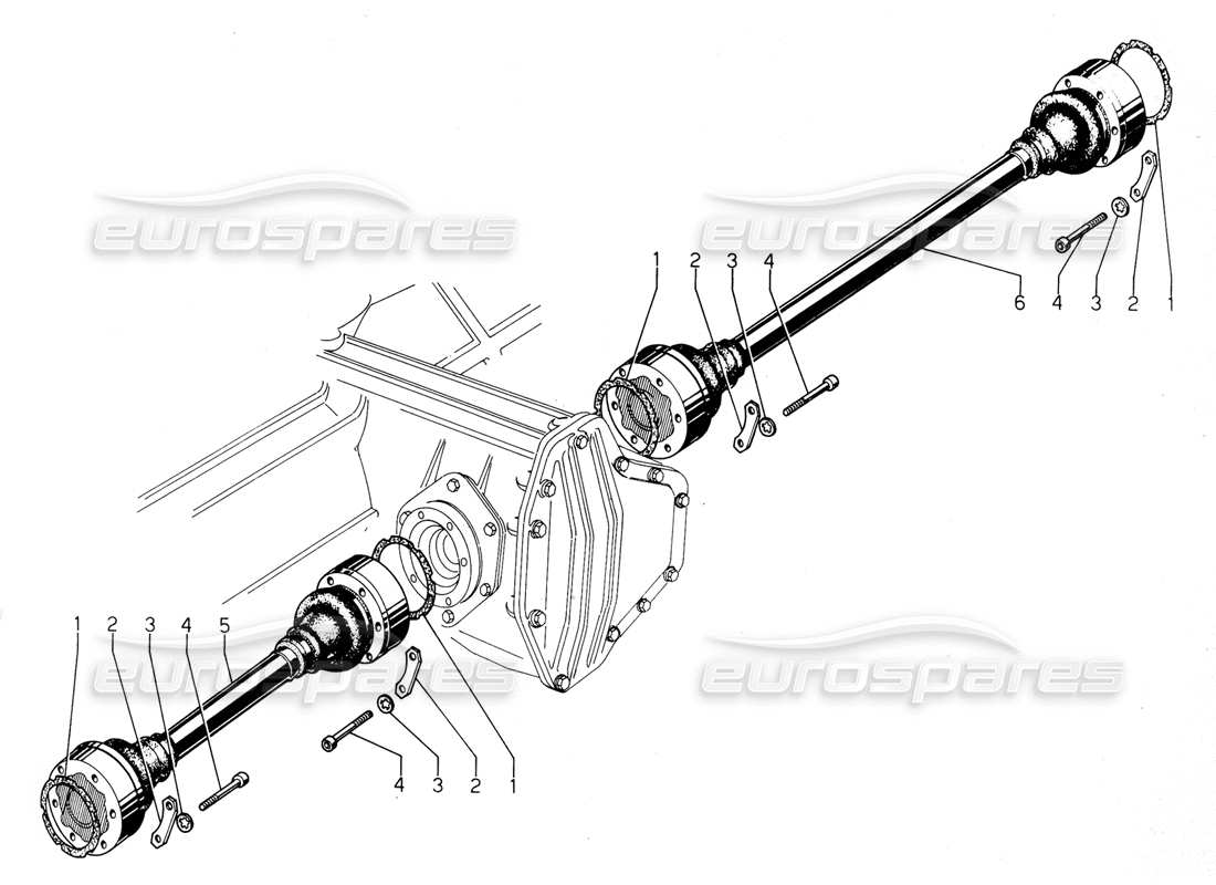 lamborghini urraco p300 diagramma delle parti degli alberi di trasmissione