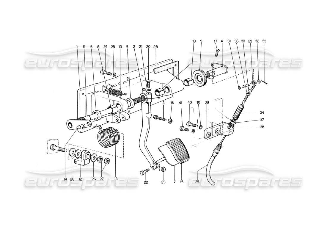 ferrari 400 gt (mechanical) controllo rilascio frizione (400 gt) diagramma delle parti