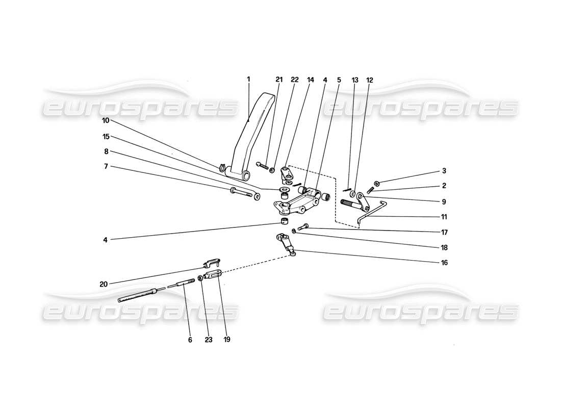 ferrari 328 (1988) comando acceleratore (varianti per versione rhd) diagramma delle parti