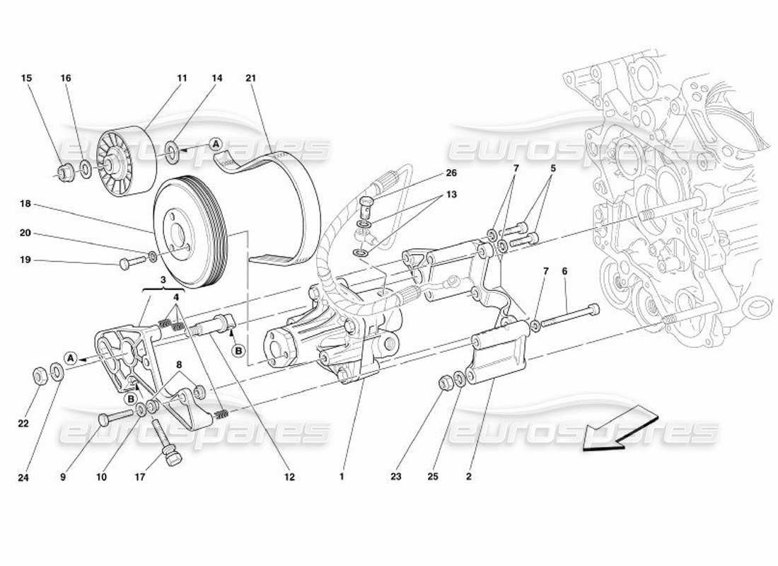 ferrari 575 superamerica pompe sterzo idrauliche diagramma delle parti