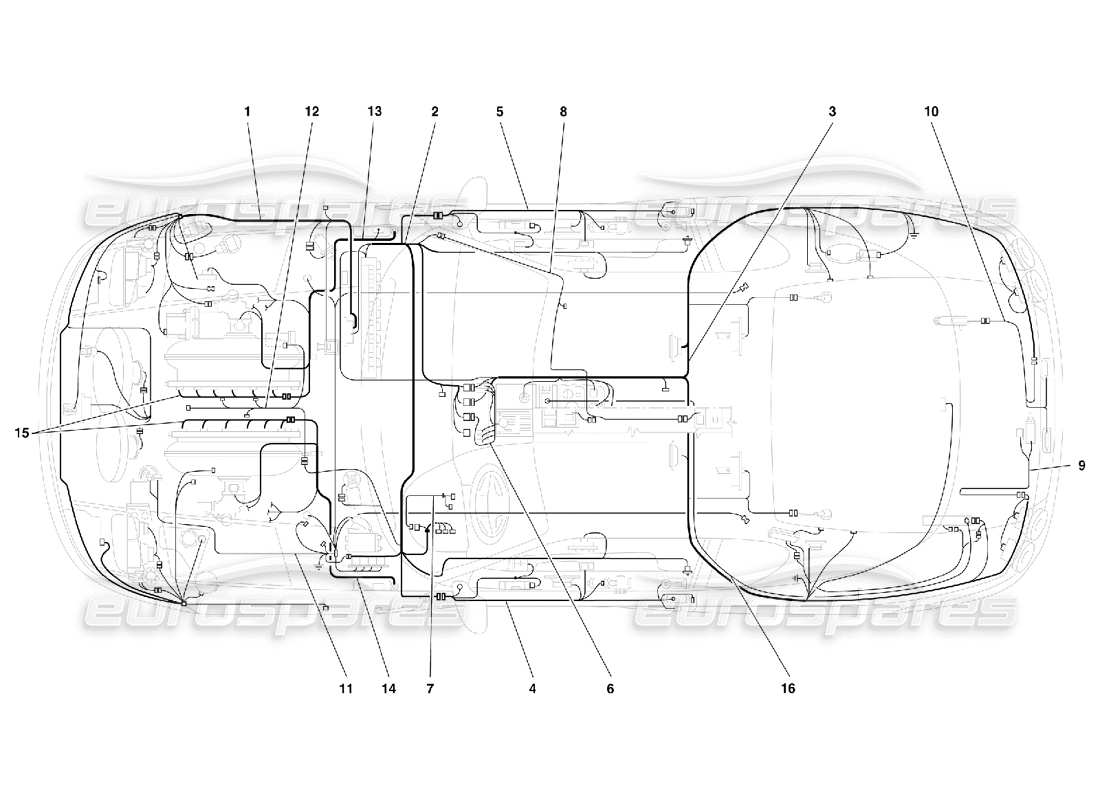 ferrari 456 gt/gta impianto elettrico -non per 456 gta diagramma delle parti