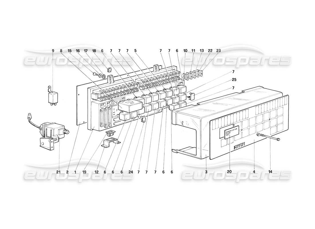ferrari mondial 3.2 qv (1987) schema delle parti dei quadri elettrici