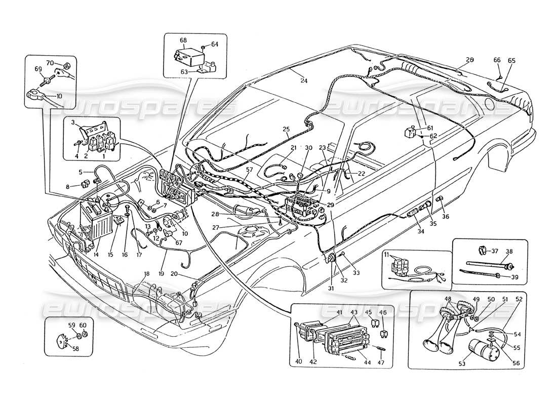 maserati 2.24v diagramma delle parti del cablaggio e dei componenti elettrici