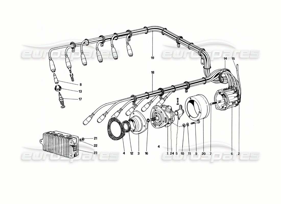 ferrari 512 bbi accensione del motore diagramma delle parti