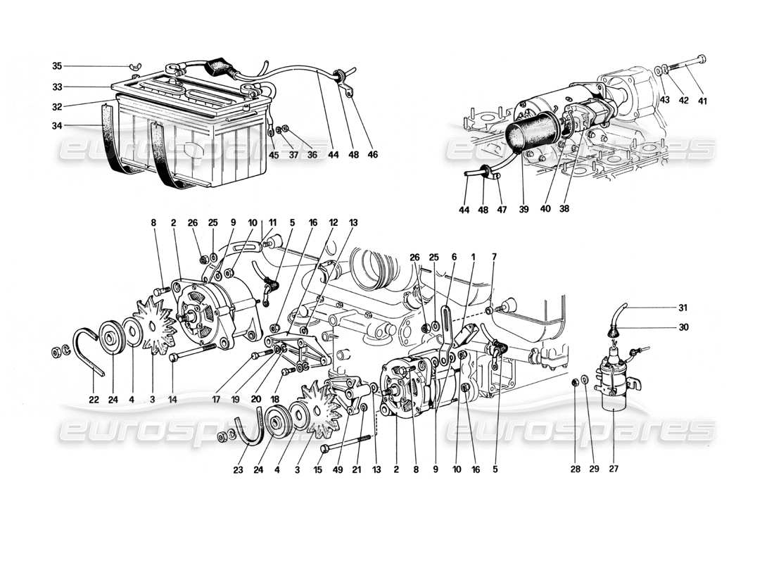 ferrari 512 bbi generazione attuale diagramma delle parti