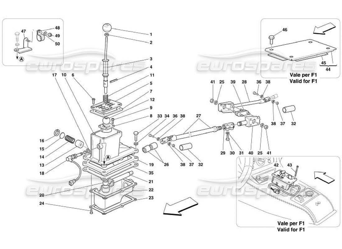 ferrari 575 superamerica comandi esterni del cambio diagramma delle parti