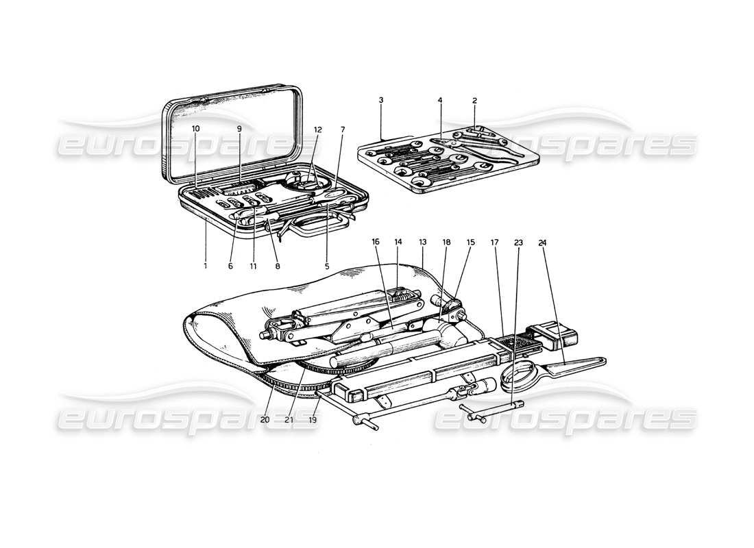 ferrari 365 gt4 berlinetta boxer kit di strumenti diagramma delle parti