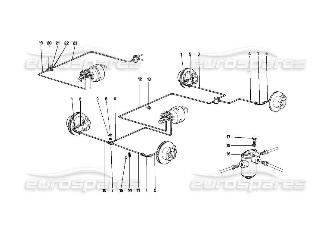 ferrari 412 (mechanical) sistema di freni diagramma delle parti