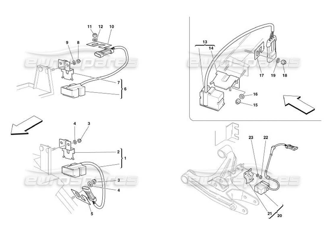 ferrari 575 superamerica sensori di accelerazione diagramma delle parti