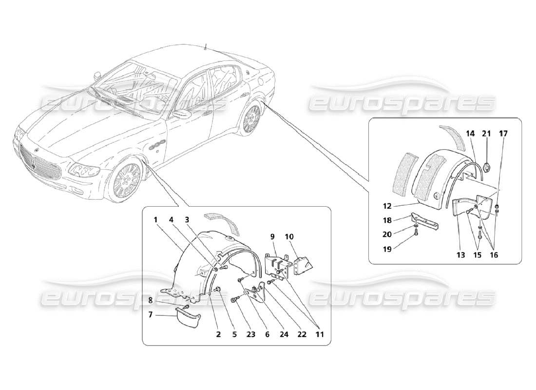maserati qtp. (2006) 4.2 timoniera e porte diagramma delle parti