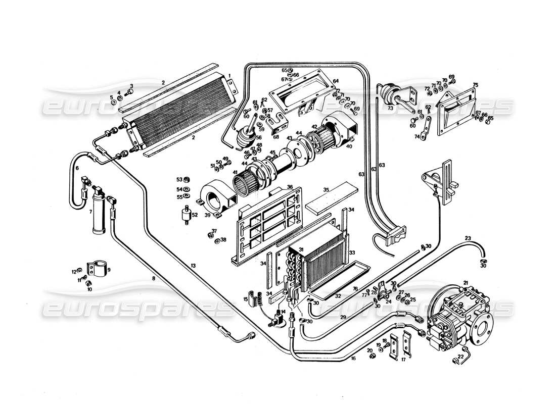 maserati bora diagramma delle parti di riscaldamento e condizionamento