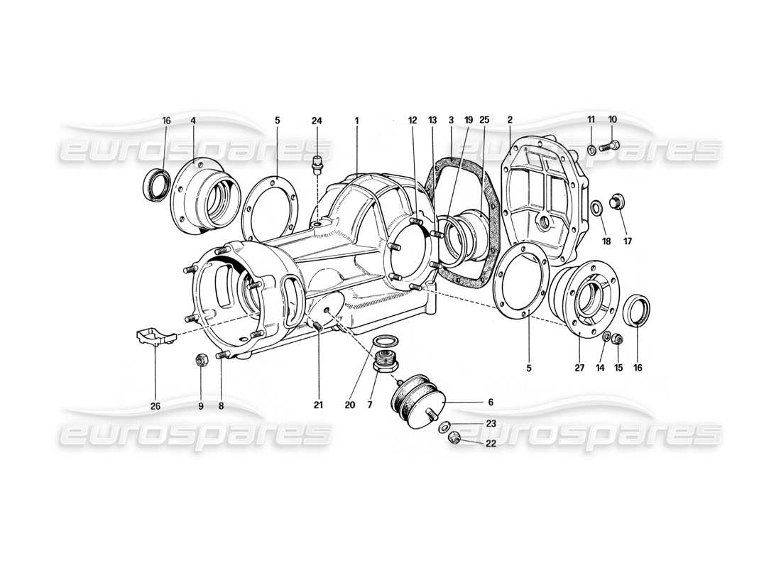 ferrari 400 gt (mechanical) alloggiamento differenziale diagramma delle parti
