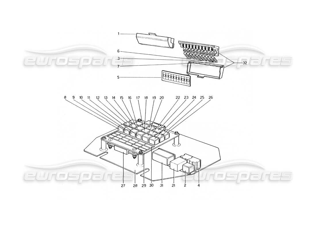 ferrari 400 gt (mechanical) impianto elettrico, fusibili e relè diagramma delle parti