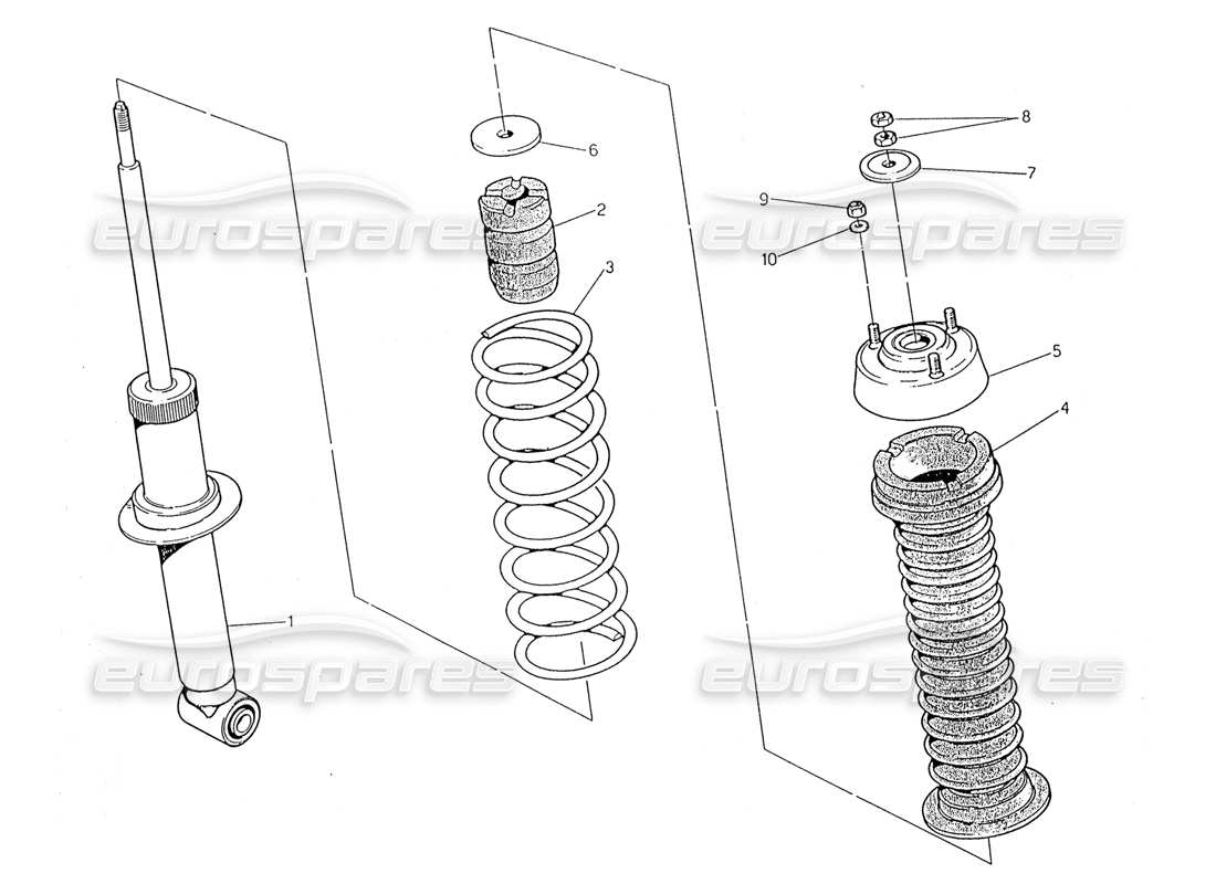 maserati 2.24v schema delle parti dell'ammortizzatore posteriore