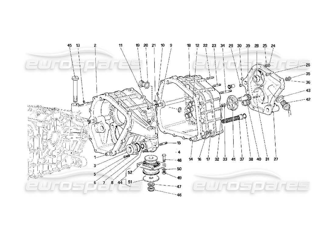 ferrari f40 diagramma delle parti del cambio