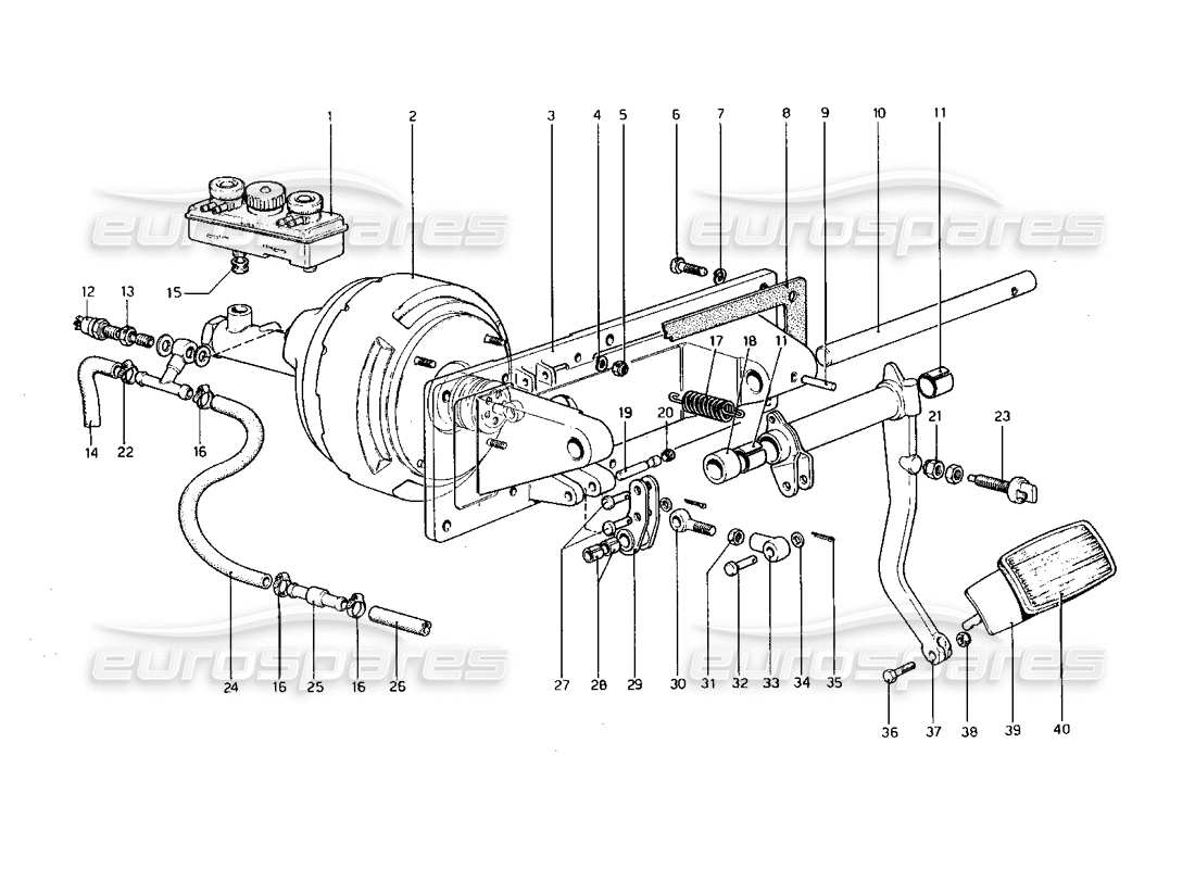 ferrari 400 gt (mechanical) freni azionamento idraulico (400 (automatico) diagramma delle parti