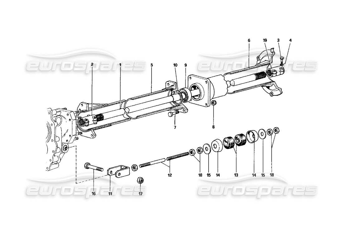 ferrari 400 gt (mechanical) albero dell'elica diagramma delle parti