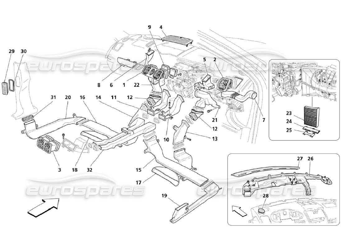 maserati qtp. (2006) 4.2 gruppo ac: diagramma delle parti di diffusione