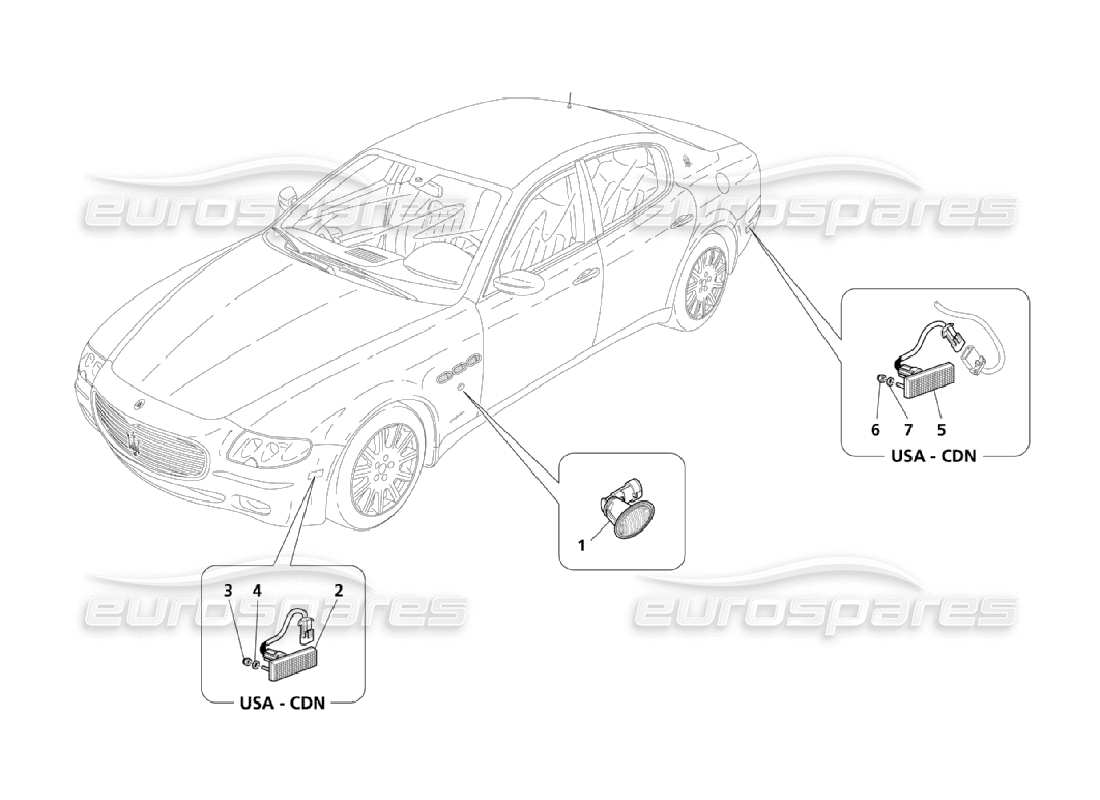 maserati qtp. (2006) 4.2 luci laterali diagramma delle parti