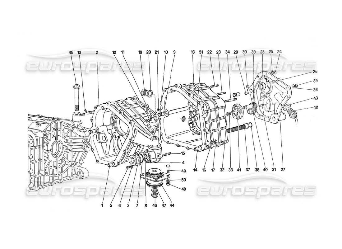 ferrari 288 gto schema delle parti dell'alloggiamento del cambio