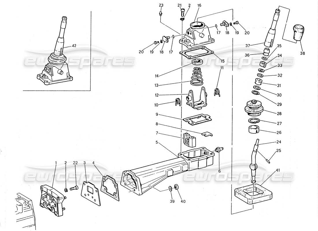 maserati 2.24v trasmissione - diagramma delle parti comandi esterni