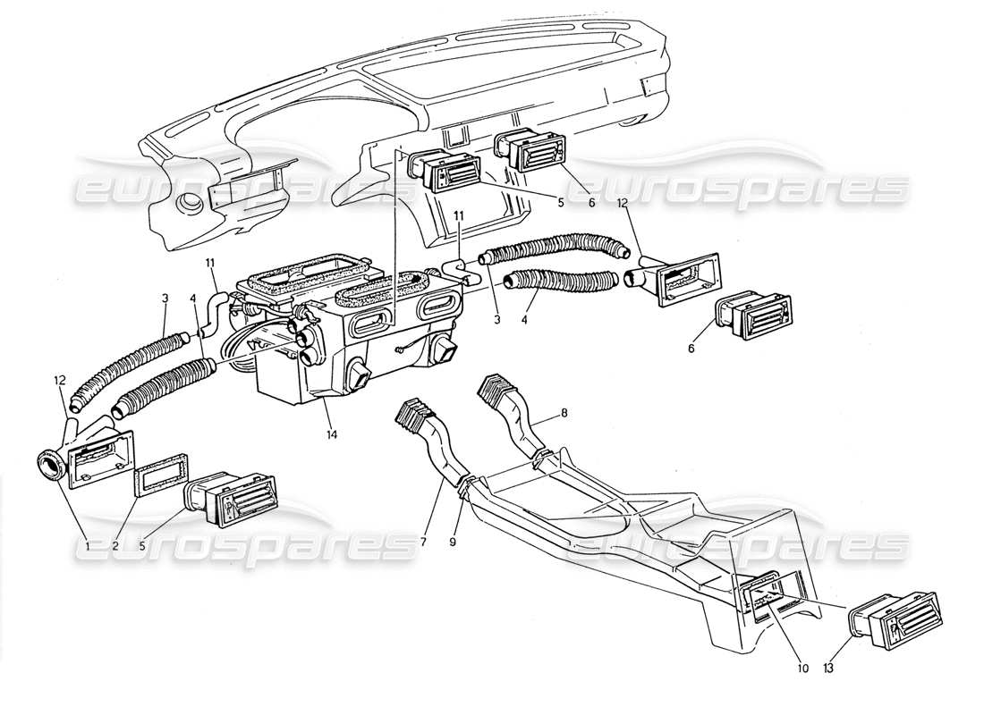 maserati 2.24v diagramma delle parti di ventilazione