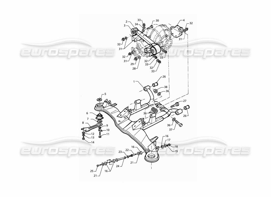 maserati qtp. 3.2 v8 (1999) diagramma delle parti della sospensione posteriore