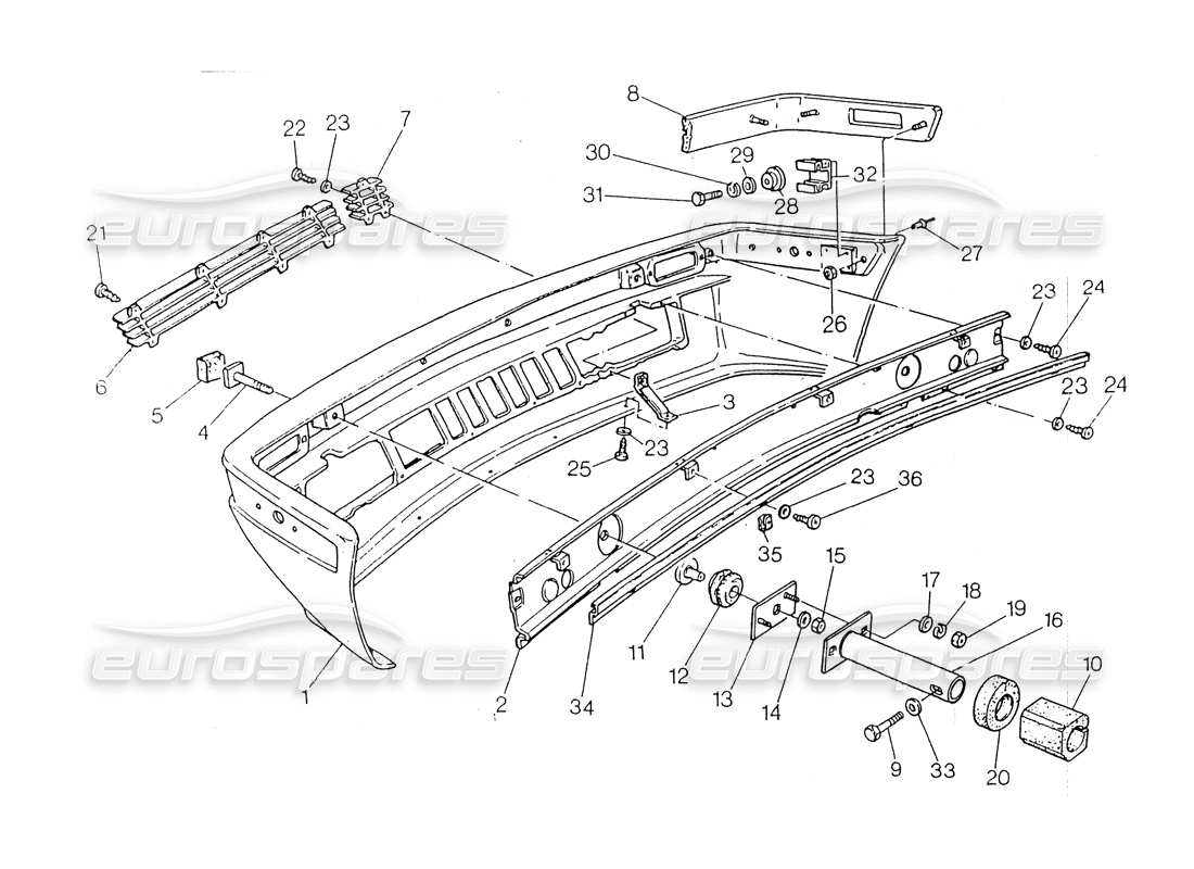maserati 418 / 4.24v / 430 paraurti anteriore diagramma delle parti
