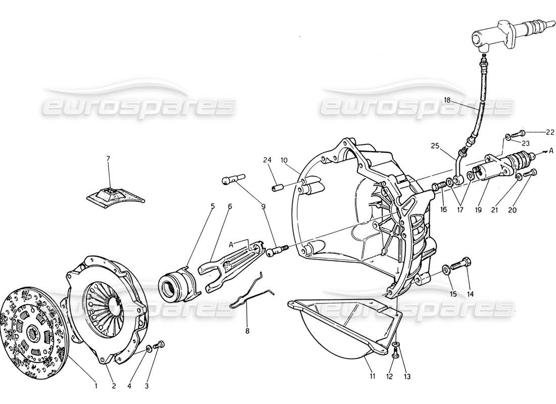maserati 222 / 222e biturbo frizione diagramma delle parti