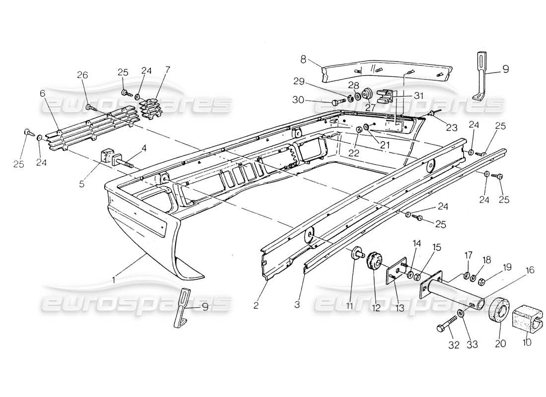 maserati 418 / 4.24v / 430 schema delle parti paraurti posteriore