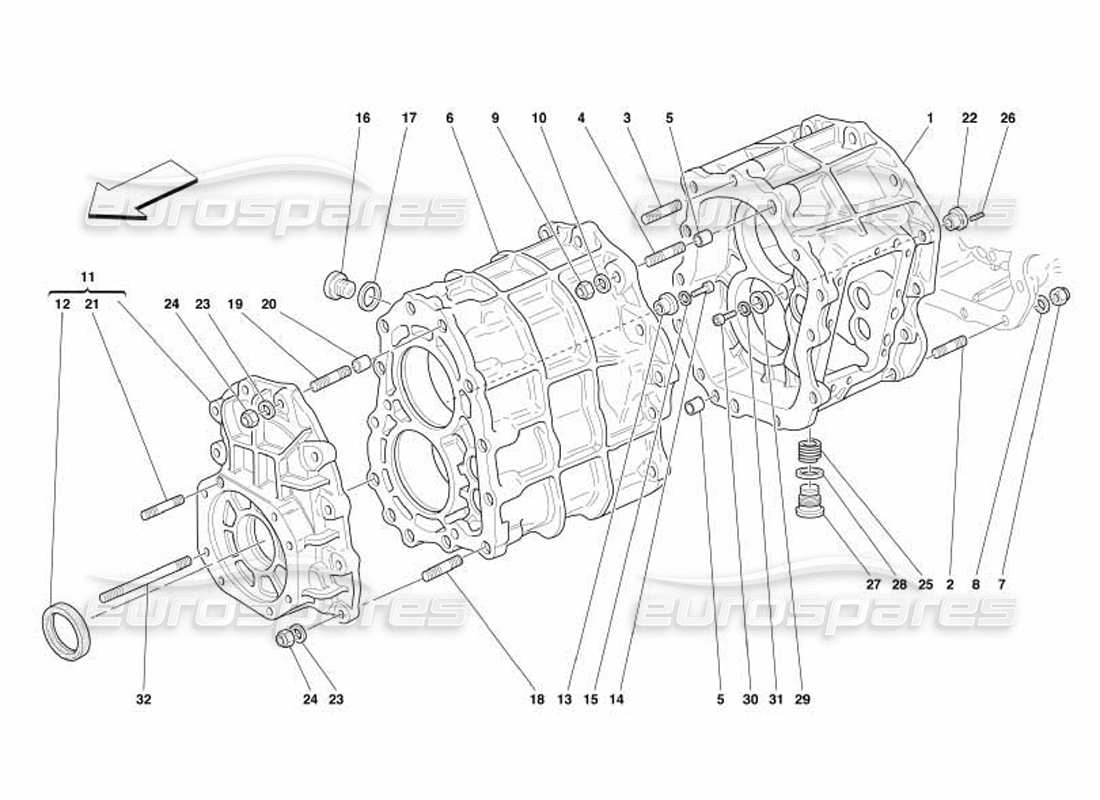 ferrari 550 barchetta diagramma delle parti del cambio